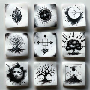 quiet – tattoo design ideas free ai generated – ornamental-rays – for-fingers – Gallery: minimalistic-inkby-ai
