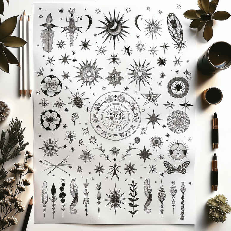 refined – tattoo design ideas free ai generated – transcendent – for-chest – Gallery: minimalistic-inkby-ai