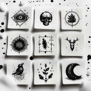 soft-touch – tattoo design ideas free ai generated – puzzle-pattern – for-upper-chest – Gallery: minimalistic-inkby-ai