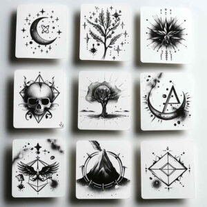 sparse – tattoo design ideas free ai generated – universe – for-scapula – Gallery: minimalistic-inkby-ai
