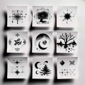 subtle – tattoo design ideas free ai generated – holy-pattern – for-side – Gallery: minimalistic-inkby-ai