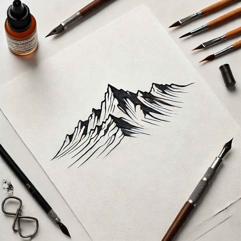 subtle-shape – tattoo design ideas free ai generated – radiating-lines – for-spine – Gallery: minimalistic-inkby-ai