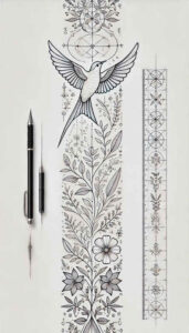 subtle-shape – tattoo design ideas free ai generated – subtle-fill – for-scapula – Gallery: minimalistic-inkby-ai