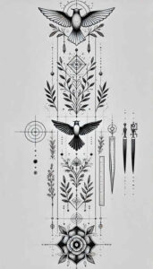 symbolic – tattoo design ideas free ai generated – decorative-ring – for-thigh – Gallery: minimalistic-inkby-ai
