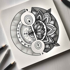 minimalistic tattoo design ideas no fill artistic swirl meaning endurance