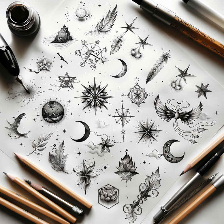minimalistic tattoo design ideas no background celestial for sternum
