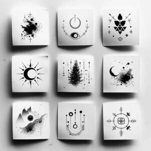 minimalistic tattoo design ideas simple dot circle segments for ribs