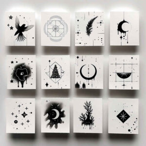 minimalistic tattoo design ideas essential lines circular pattern symbolising courage