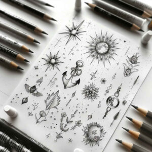 minimalistic tattoo design ideas clean lines delicate arcs courage and power