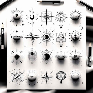 minimalistic tattoo design ideas no background detailed symmetry for arm