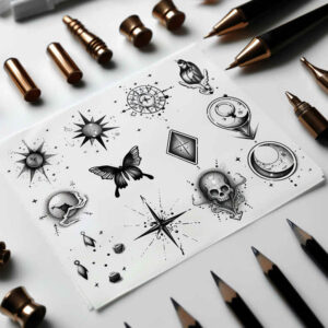 minimalistic tattoo design ideas clean stroke engraved motif for arm
