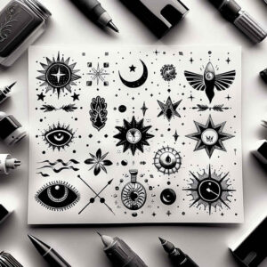 minimalistic tattoo design ideas pure outline filigree for shin