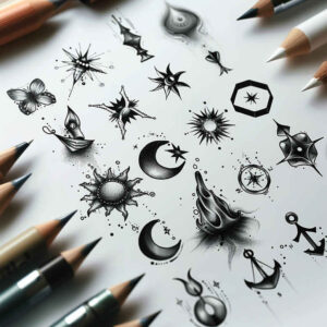 minimalistic tattoo design ideas sparse holy pattern courage and power