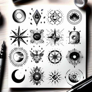 minimalistic tattoo design ideas open space meditative art symbolising courage