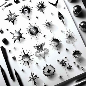 minimalistic tattoo design ideas no shading mesmerizing for upper thigh
