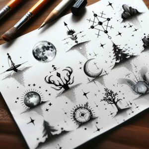 minimalistic tattoo design ideas refined micro mandala for temple