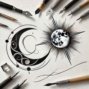 minimalistic tattoo design ideas modest radiating symmetry for biceps