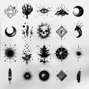 minimalistic tattoo design ideas quiet repetitive shapes embodying endurance
