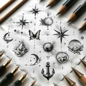 minimalistic tattoo design ideas clear edge soft curves for behind ear