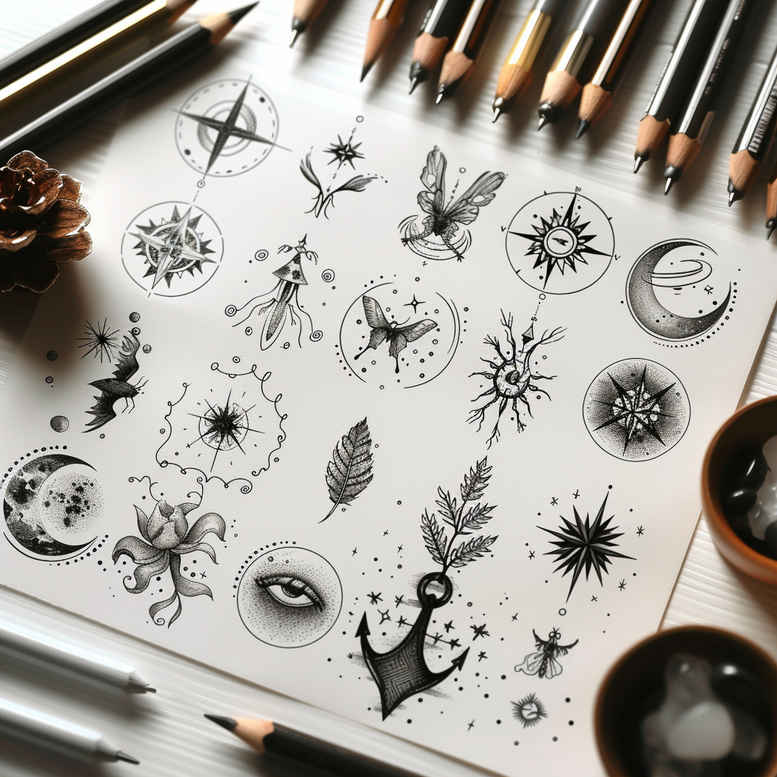 minimalistic tattoo design ideas plain spiritual focus represents determination