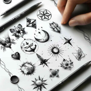 minimalistic tattoo design ideas clean lines symmetric for ribs