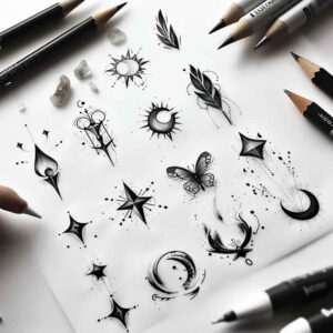 tiny-detail – tattoo design ideas free ai generated – blooming-center – for-wrist-side – Gallery: minimalistic-inkby-ai