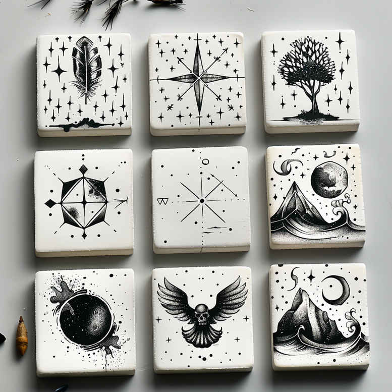 tiny-detail – tattoo design ideas free ai generated – cosmic – for-full-back – Gallery: minimalistic-inkby-ai