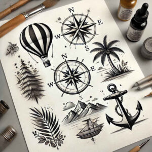 tiny-motif – tattoo design ideas free ai generated – circle-segments – for-side-torso – Gallery: minimalistic-inkby-ai