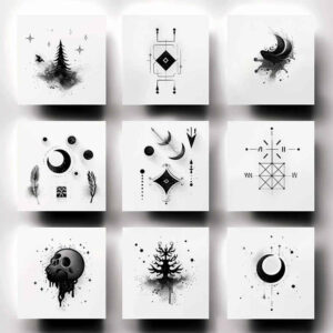 tiny-tattoo – tattoo design ideas free ai generated – mystic – for-behind-ear – Gallery: minimalistic-inkby-ai