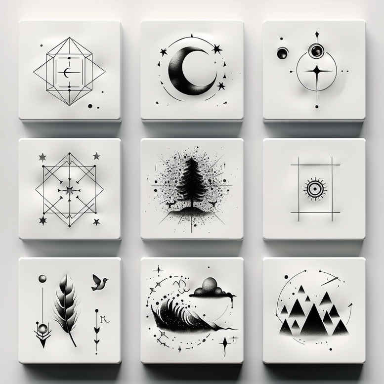 uncluttered – tattoo design ideas free ai generated – detailed-lines – for-back-of-neck – Gallery: minimalistic-inkby-ai