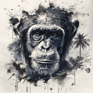 monkey-dot-tattoo-neotraditional-vivid-detail-for-forearm – tattoo design ideas free ai generated – Gallery: monkeys-inkby-ai
