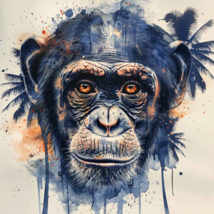 monkey-natural-tattoo-surrealism-juxtaposition-for-lower-thigh – tattoo design ideas free ai generated – Gallery: monkeys-inkby-ai