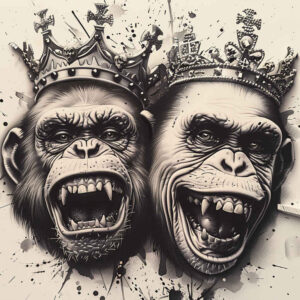 monkey-intelligence-tattoo-neotraditional-dynamic-linework-for-lower-leg – tattoo design ideas free ai generated – Gallery: monkeys-inkby-ai