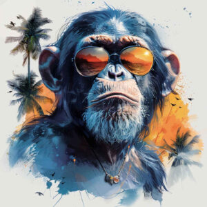 monkey-natural-tattoo-neotraditional-clean-fill-for-behind-ear – tattoo design ideas free ai generated – Gallery: monkeys-inkby-ai