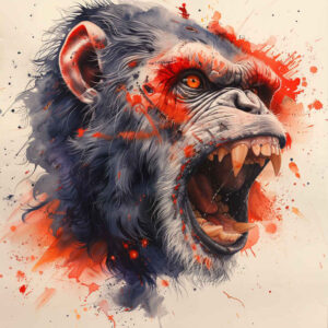 monkey-face-tattoo-surrealism-ghostly-shapes-for-thigh – tattoo design ideas free ai generated – Gallery: monkeys-inkby-ai