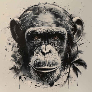monkey-nature-tattoo-surrealism-psychedelic-for-back-shoulder – tattoo design ideas free ai generated – Gallery: monkeys-inkby-ai