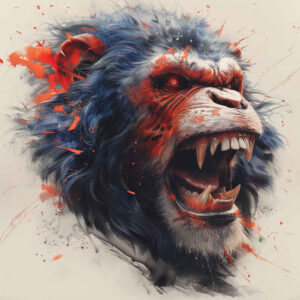 monkey-wave-tattoo-surrealism-impossible-forms-for-shin – tattoo design ideas free ai generated – Gallery: monkeys-inkby-ai
