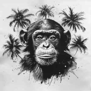 monkey-detailed-tattoo-neotraditional-detailed-textures-for-back-shoulder – tattoo design ideas free ai generated – Gallery: monkeys-inkby-ai