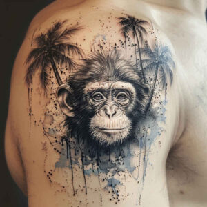 monkey-shading-tattoo-neotraditional-expressive-color-for-outer-arm – tattoo design ideas free ai generated – Gallery: monkeys-inkby-ai