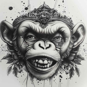 monkey-spirit-tattoo-surrealism-hyperreal-for-ribs – tattoo design ideas free ai generated – Gallery: monkeys-inkby-ai