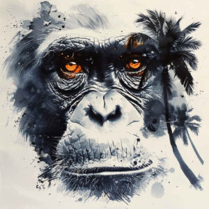 monkey-contour-tattoo-surrealism-ethereal-for-toe – tattoo design ideas free ai generated – Gallery: monkeys-inkby-ai