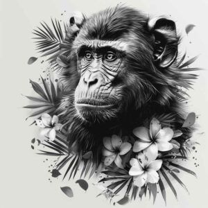 artistic-monkey-tattoo-realism-realistic-wrinkles-for-chest – tattoo design ideas free ai generated – Gallery: monkeys-inkby-ai