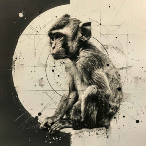 monkey-jungle-tattoo-neotraditional-vintage-influence-for-lower-chest – tattoo design ideas free ai generated – Gallery: monkeys-inkby-ai