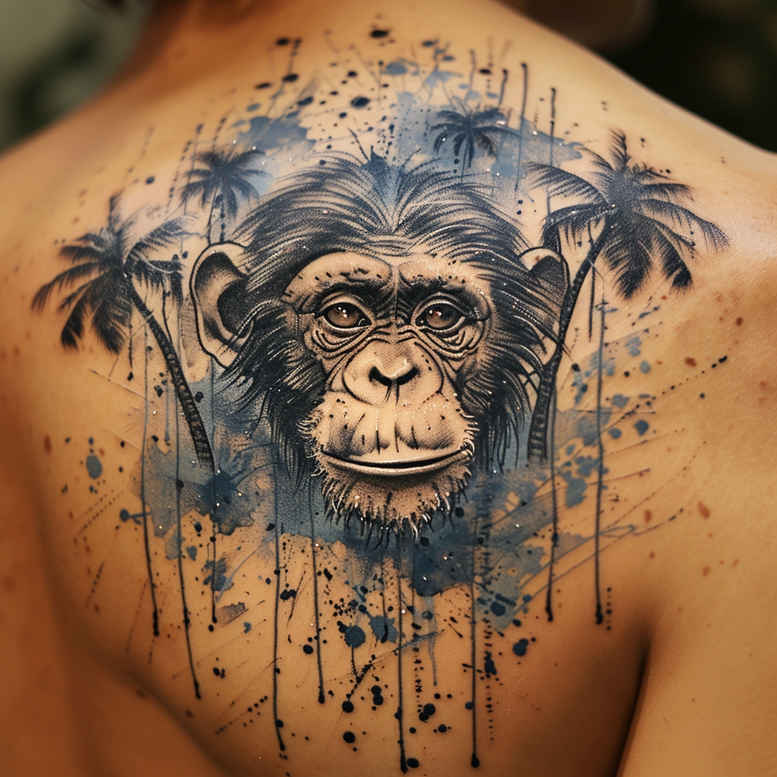 monkeys tattoo design ideas Realism soft contrast agile meaning perseverance