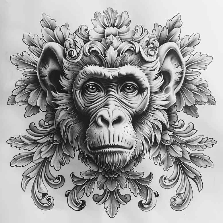 monkeys tattoo design ideas modern twist clever expression for chest
