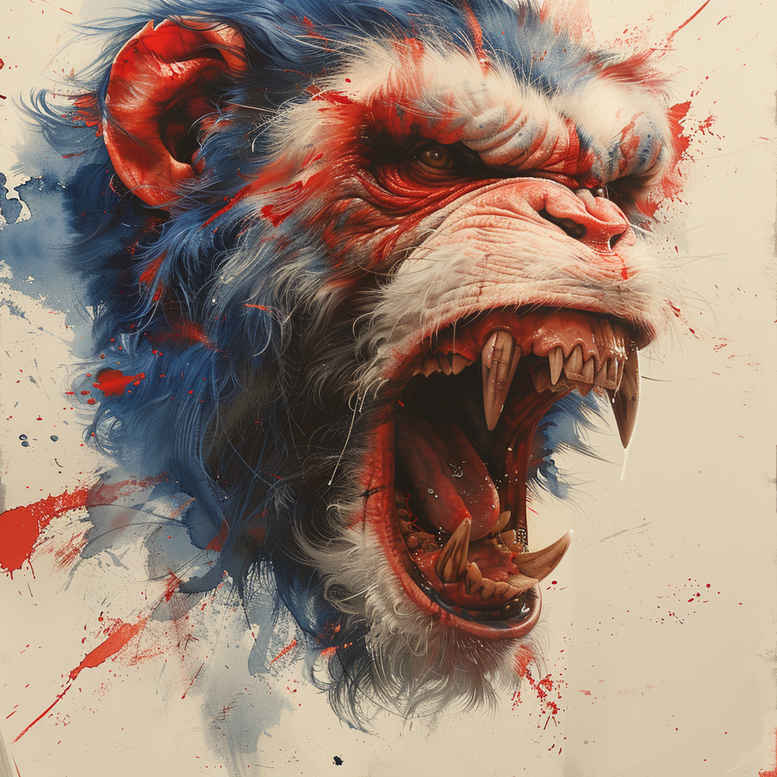 monkeys tattoo design ideas watercolor-style dynamic movement for side torso
