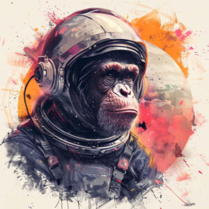 monkeys tattoo design ideas ethereal textures energetic for lower thigh