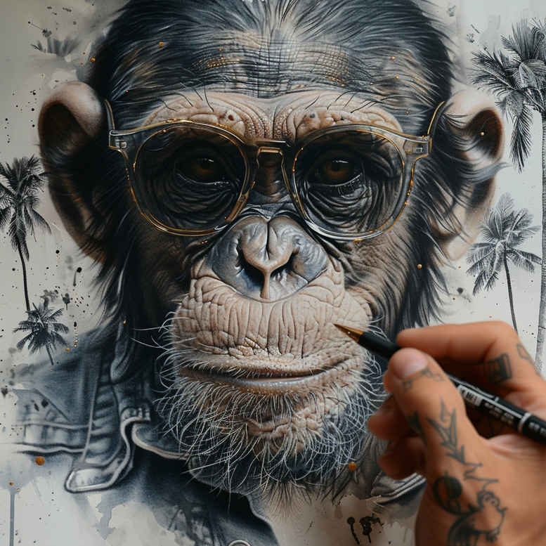 monkeys tattoo design ideas textural detail lively posture strength and power