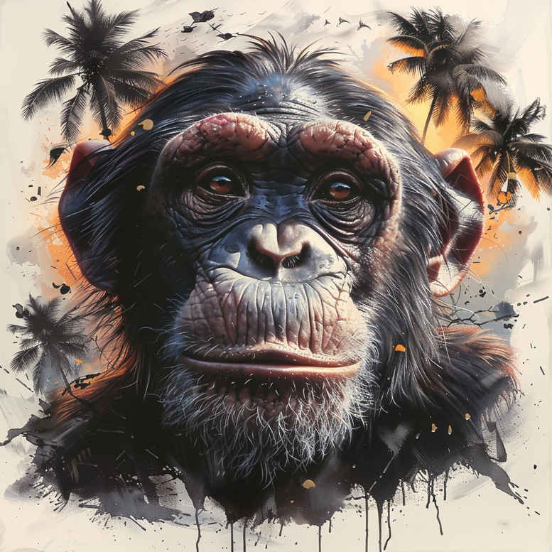 monkeys tattoo design ideas clean fill natural texture shows perseverance