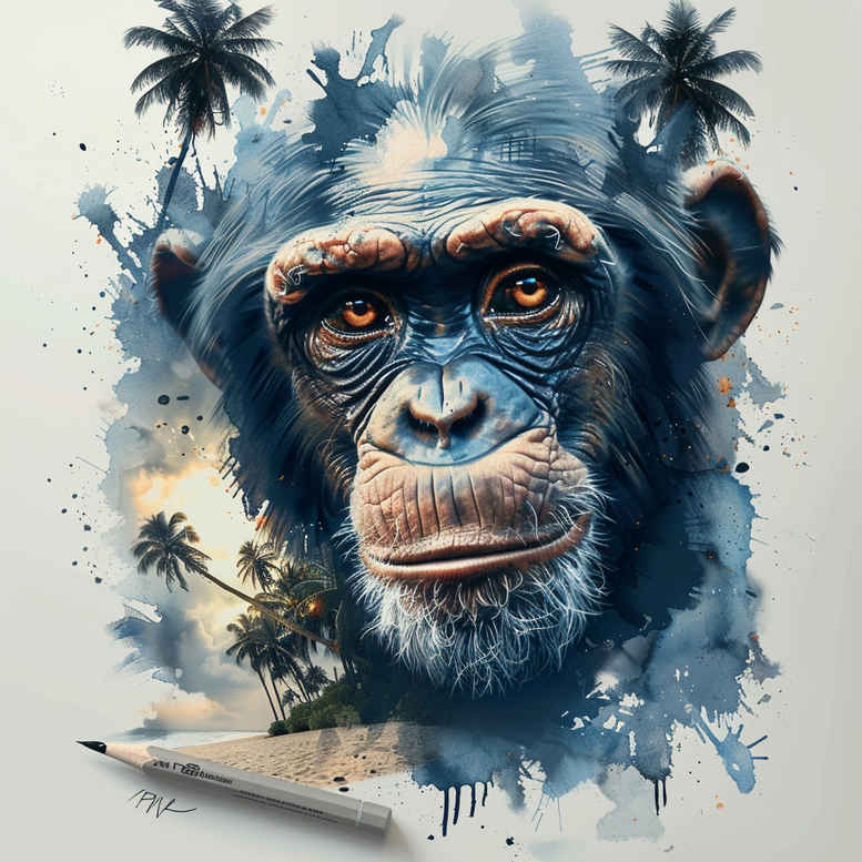 monkeys tattoo design ideas Realism ultra detailed playful stance for upper shoulder